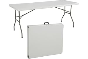GARDENIA Tavolo Pieghevole da Giardino Perfetto Come Tavolo da Campeggio, da Buffet, da Cucina | Tavolini pieghevoli a Valigetta con Maniglia tavolo pieghevole salvaspazio (180x70x74)