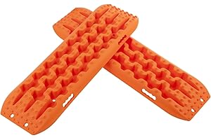 COSTWAY Tablas de Tracción Todoterreno, Alfombrillas de Tracción de 2 Piezas para Nieve, Extracción y Recuperación de Vehícul