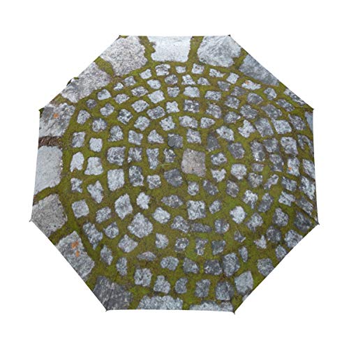 Preisvergleich Produktbild FANTAZIO Fantasio Regenschirm, 3-Fach faltbar, Granit, kreisförmig, automatischer Öffner