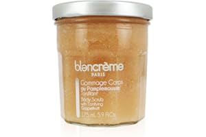 BLANCREME Blancrème Gommage Corps Écorce et huile essentielle de Pamplemousse 175ml - Body Scrub Femme & Homme 99% d'ingrédients d'origine naturelle Made in France - Exfoliant et Tonifiant