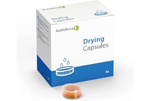 AudioNova - Pastilles Déshydratantes pour Appareils auditifs - Capsules de séchage pour prothèses auditives - Accessoire pour Aide Auditive Absorbe l'humidité - Lot de 4 Pastilles