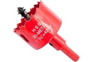 42mm Hole Saw Drill Bit HSS Hole Cutter with Arbor for Wood and Metal LAIWEI (1-11/16"(42mm))