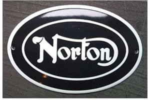 hotrodspirit - mini plaque emaillée norton ovale moto motorcycle tole email