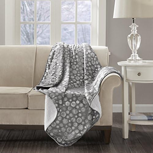 Meribel Snowflake Print Throw Gray 50x60"