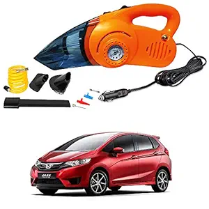 Oshotto 100W Heavy Duty Car Vacuum Cleaner Cum 120W Heavy Duty OSHO-102/O Air Compressor/Tyre Inflator (2 in 1) Compatible with Honda Jazz (Orange)