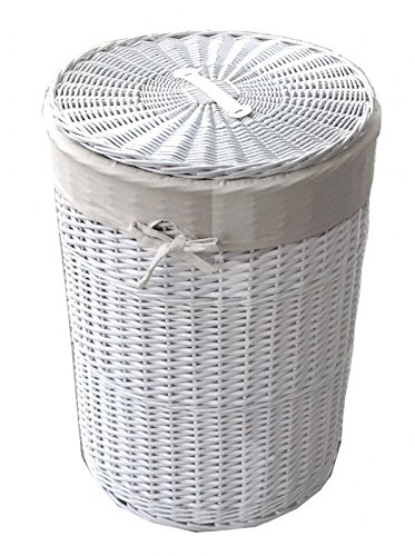 Wäschekorb laundry Weide weiß D.46 H.62cm 08WRd-c