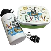 Brotdose mit Trinkflasche mit Namen im Set, Fee, personalisiertes Kindergarten-Frühstücksset, Rosirosinchen, Rosti Mepal