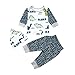 Produktbild URSING Toddler Infant Baby Boys Animal Print Lange Hülse T-Shirt Pulloverhemd Tops + Lange Hosen+Cap Freizeitanzug Kleider Outfit Bekleidungsset Super süße Babyausstattung (80, Blau)