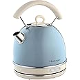 Ariete 2877 Vintage Electric Kettle 1.7L – Stainless Steel Kettle, Fast Boil Water Kettle for Tea & Herbal Tea, 2000W, BPA-Free, Retro Design, Auto Shut-Off - Light Blue