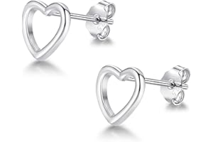 Josfeva 925 Sterling Silber Ohrstecker, Herz Stern Kreuz Ohrstecker für Damen Mädchen, Hypoallergen Knorpel Ohrring Stecker, 925 Silber Flach Einfach Ohr Stecker, Klein Ohrringe Schmuck in Geschenkbox