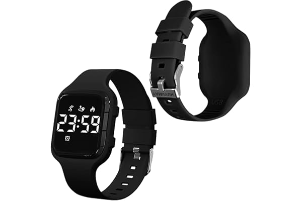 HUYVMAY Podomètre Montre pour Femmes et Enfants, Montre Bracelet Fitness Non Connectée sans App,Chargement USB 1 Heure pour 21 Jours d'Utilisation, Podomètre, Calories Compteur, Minuterie, 3 Réveils