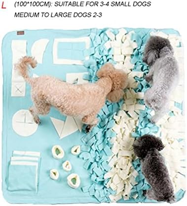 PET Snuffle Mat, Soft Nose Work Smell Snuffle Mat Training Feeding Foraging Skill Blanket Dog Play Mats Toys,Green,L