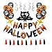 Produktbild Siumir Halloween Party Luftballons Dekoration Fledermaus Folienballons Kürbis Latex Ballon Happy Halloween Banner Quasten Wirbeleine Packung mit 45
