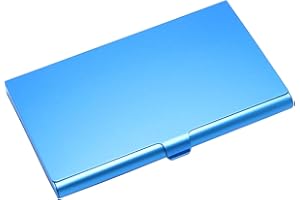 THATYRO Business Card Holder Case Pocket Metal Card Case Professional Aluminium Alloy Wallet Card Holder Slim Purse Name Card Credit Bank Card Holder for Women Men Travel Work (Blue)
