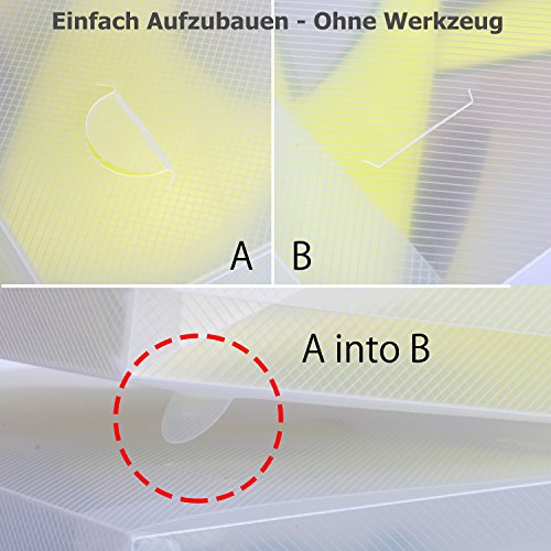 Schuhbox Set 6x Schuhboxen Stapelbar Transparent Schuhkasten Schuhkarton Schuhschachtel Aufbewahrungsboxen Schuhaufbewahrung Schuhaufbewahrungsboxen Schubladen Multizweck L30xB18xH10cm - 3