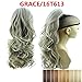 Multi-Color 24"&160g Hair Claw In Pony Tail Ponytail Hair Extensions Curled Wavy GRACE/16T613