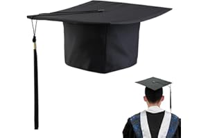 VALICLUD Adjustable Graduation Hat Mortarboard Graduation Cap with Tassels Graduate Uniform Accessories Adults Graduation Cap