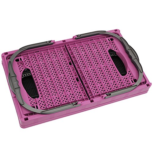 COM-FOUR® Klappbox mit Henkeln, klappbarer Einkaufskorb, 16 Liter, 40 x 26 x 20 cm (lila) - 4