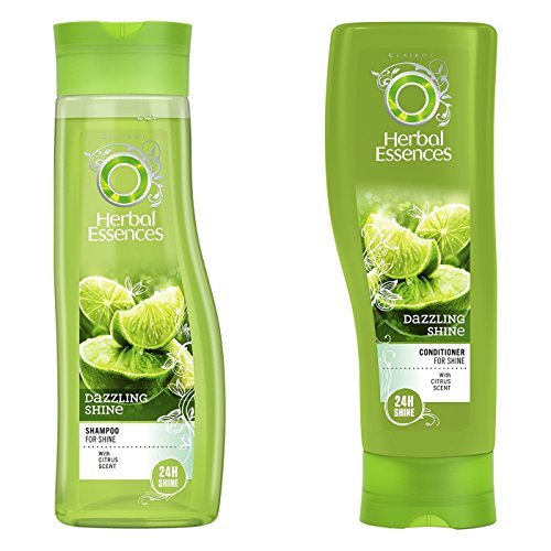 Herbal Essences Dazzling Shine Set Shampoo & Conditioner with Citrus Scent. Bundle with Exclusive Beauty tips.