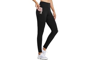 baleaf Leggins Termici Donna Impermeabile Vita Alta Pantaloni Invernali Sportivi Felpati Leggings Caldi Trekking con Tasche