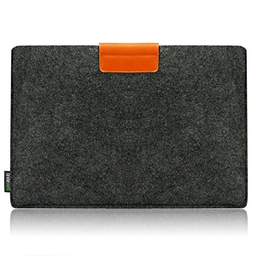 Lavievert Filz u. Leder Hülle Laptop-Tasche mit einer kleinen Seitentasche für 15 Zoll Macbook Air / Pro / Pro Retina und 15-15,6 Zoll Laptop / Notebook(Grau) - 3