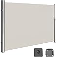 SONGMICS Paravent extérieur 160 x 350 cm (H x L), Store latéral pour Balcon et terrasse, Pare-Soleil, Gris foncé GSA165G02 - Jardin