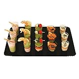 Color: Oro/Negro García de Pou 147.49 Bandejas Catering Doble Cara, 19 x 28 cm, 100 unidades, Oro y Negro