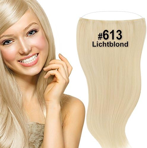 Flip Halo Hair Extensions – Light Blonde Hair Extension 50 cm,