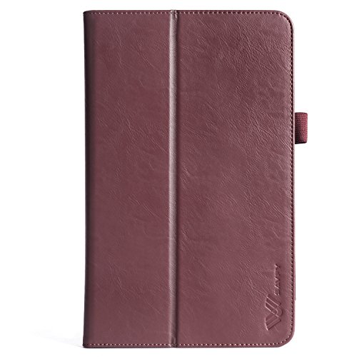 SAVFY Samsung Galaxy Tab A 7.0 Hülle 2016 Business Serie Auto Sleep Wake up Funktion Case Smart Cover mit Handschlaufe, Kartensteckplätze, braun - 5