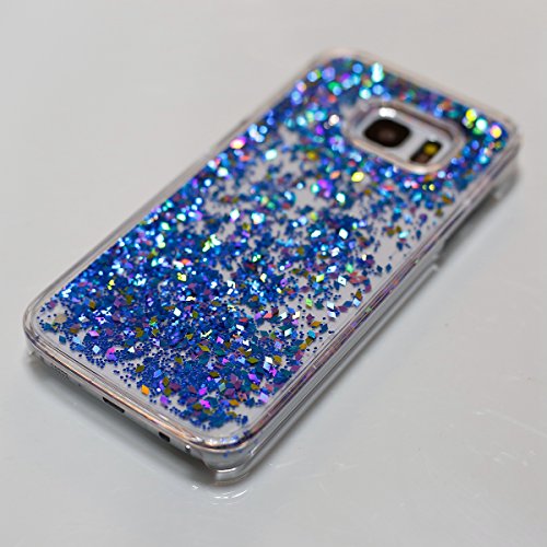 Galaxy S7 Schutzhülle,Galaxy S7 Hülle,Galaxy S7 Flüssig Glitzer Hülle,Ukayfe Cool 3D Schwimmend Treibsand Flüssige Fließend Wasser Luxus Bling Hardcase Strass Glitzer Transparent Schutzhülle Crystal Clear Hülle Handyhülle Tasche Durchsichtig Hart PC Hüllen Handycover Schutz Cases Etui mit für Samsung Galaxy S7 & 1 x Schwarz Eingabestift (Blau) - 4