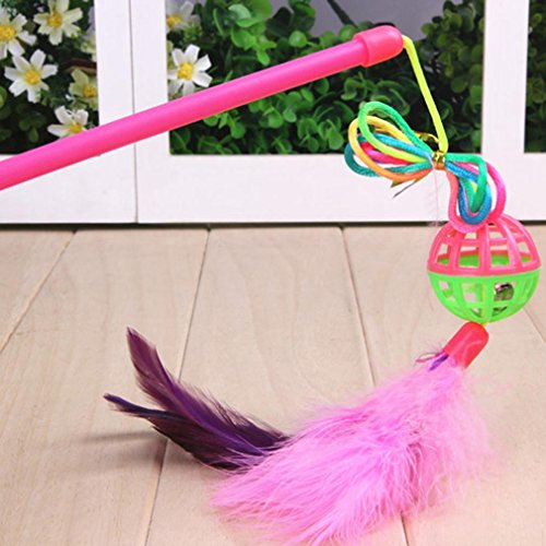 Preisvergleich Produktbild Transer® Katzen-Spielzeug, Korbball mit Glocke und Federn, interaktives Spielzeug