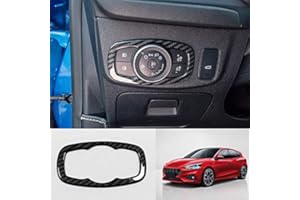 HIGH FLYING para Focus MK4 2019-2022 Color de fibra de carbono Faro Interruptor de Botón Marco Adorno Decoración de Plástico ABS Interior del Automóvil 1 Piezas