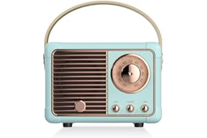 Vegena Poste Radio Vintage, Poste Radio Portable, Radio Vintage Bluetooth, Radio Bluetooth Vintage, Haut-Parleur Bluetooth Rétro Radio Convient pour Les Cuisines De La Maison Et du Bureau