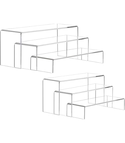 Acryl Kubus Display Box Riser Set van 8 5 Zijdige Nesting Risers voor Buffet Tafel Voedsel Cosmetica Actiefiguren Witte Kleur