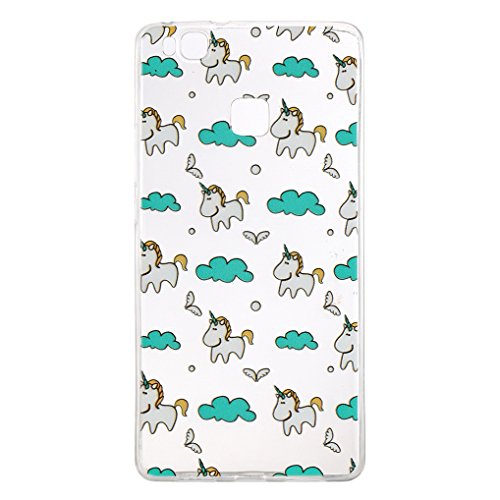 Yidaxing Funda Huawei P9 Lite  Carcasa de Silicona Transparente Funda TPU Gel Carcasa Ultra Delgado Suave Funda Protectora Ligera Carcasa Blanda Flexible Caja Anti Rasgu  os Anti Choque con dise  o   nico -Unicornio
