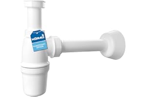 kör4u Syfon z tworzywa sztucznego 1 1/4 cala x 32 mm do umywalki, rurowy korek zapachowy do umywalki w łazience