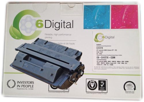 C6 Digital Laser Toner Cartridge Compatible with HP 4000 Black, 10k Copy Capacity - Equivalent to C4127X