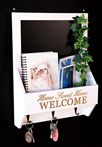 DanDiBo Schlüsselboard mit Briefablage und Kreidetafel 15B812 Schlüsselkasten Memoboard 40 cm Schlüsselleiste - 6