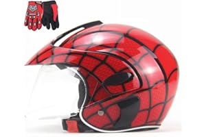 CANIAN Casco De Motocicleta, Casco Deportivo Al Aire Libre para Niños, Casco De Motos De Motos De Bicicleta para Niños Y Guantes, Niños Y Niñas, Apto para 3-8 Años