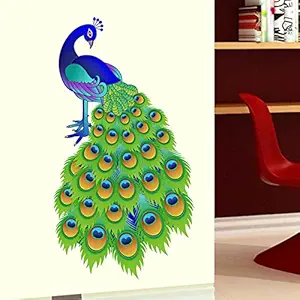 Decals Design Slender Peacock Wall Sticker (PVC Vinyl, 60 cm x 90 cm)