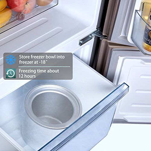 Aicok Eismaschine Eiscrememaschine, Joghurt Maschine und Sorbet Frieren Maschine, 3 in 1 Speiseeisbereiter , Softeismaschine für zu Hause, 1.5L Volumen mit Timer Funktion von 6 wählbare Zeiten, Eismaschine, Weiß - 2