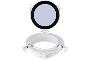 HOMRY Oblò, Ventilazione 215mm Finestra ABS Porta Anti-ultravioletti Bianco per Yacht per Camper