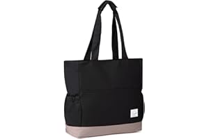 VASCHY Beach Bag, Water Resistant Large Women's Lightweight Foldable Summer Shoulder Bag with Zip and Multi-Pockets for Holidays, Travel, Beach, Pool, Shopping, Gym, 17.3 L