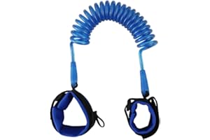 YKKJ Laisse de Sécurité pour Enfants,Anti-Perdu Poignet, Laisse Marche-Anti-Perdu, ande de Poignet en Coton Respirant à Rotation à 360 °，pour Voyage Supermarché Exploration Helper 1.5M (Bleu)