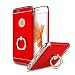 Produktbild Finoo kompatibel mit/Ersatz für Handyhülle kompatibel iPhone 6 / 6S Plus Hardcase Handy-Hülle mit Ring Halter | Hart-Back Cover Schale mit Edel Optik Halterung| | rot