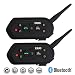 Produktbild 2 Pack E6 1300 m 2 Riders Full-Duplex Real-Time Kommunikation Sprech Motorrad-Motorrad Helm Intercom In 6 Fahrer Unterstützung MP3 GPS Hands Free bis zu 10 Stunden Gesprächszeit Am besten für Skifahren Outdoor Sports