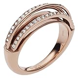 Emporio Armani EGS2198221510 Damen Ring Edelstahl Rose Weiß Zirkonia 19,1 mm Größe 60