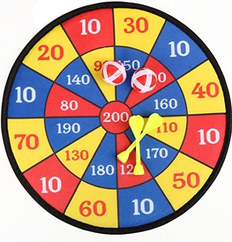 BAITER Children Colorful Plastic Safety Darts Plate Set of Dart Board and Two Darts with Two Balls Professional Flocking Needle Dart Leisure Game Scale Toys (30cm/11.81inch)