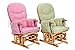 LUXURIOUS HUSH HUSH SOLID OAK WOOD GLIDER CHAIR WITH CREAM CUSHIONS - NURSING GLIDER / ROCKER / ROCKING / MATERNITY / FEEDING CHAIR (With Locking Mechanism & Free Matching Footstool)