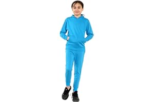 CASUALKING Girls' Tracksuits Plain Fleece Pull Over Hoodie Bottom Casual Kids Tracksuit Set